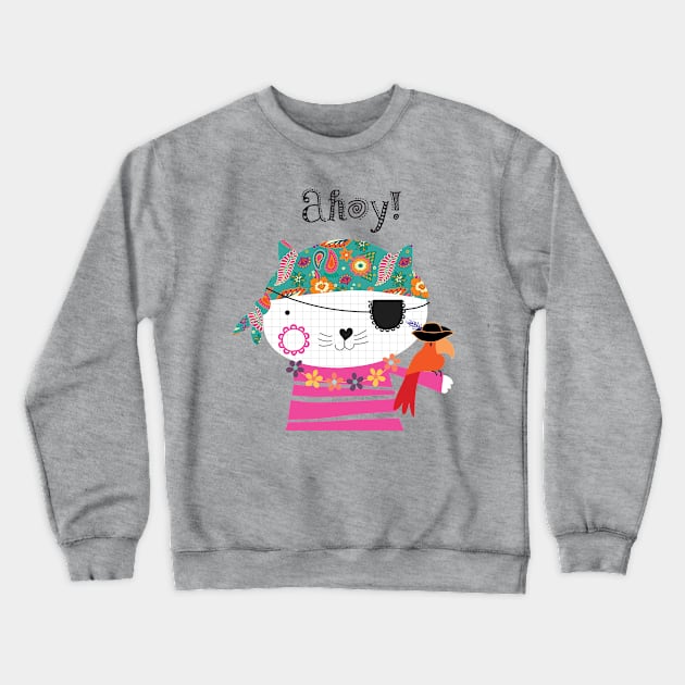 Cute kitty pirate Crewneck Sweatshirt by tfinn